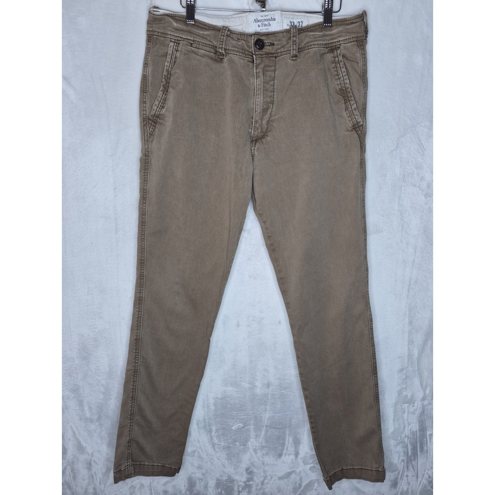 Vintage Y2K Abercrombie & Fitch Chino Pants Mens 33x32 Tan Khaki Straight